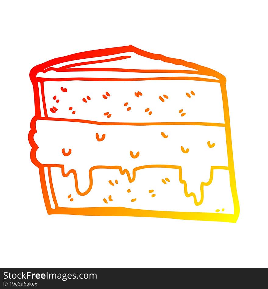 warm gradient line drawing cartoon cake