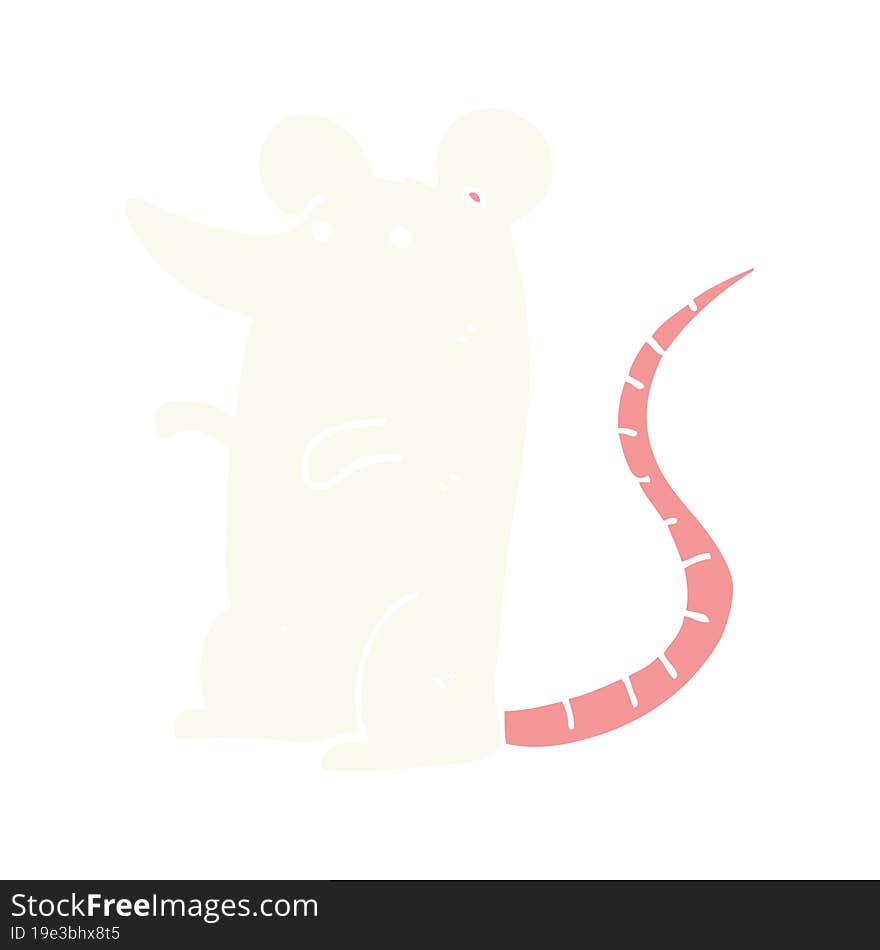 flat color style cartoon rat