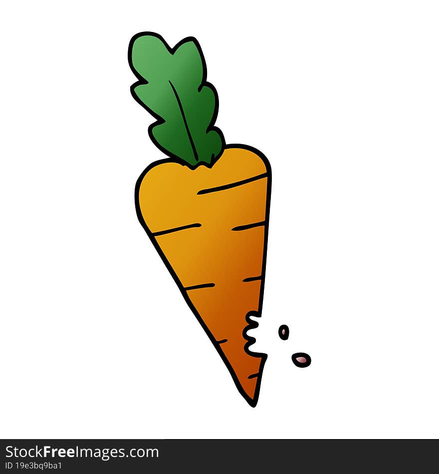 Cartoon Doodle Carrot With Bite Marks