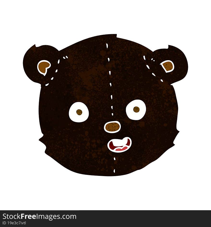 cartoon black teddy bear head