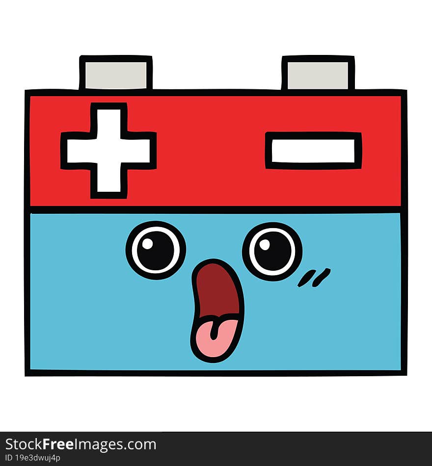 cute cartoon of a car battery. cute cartoon of a car battery