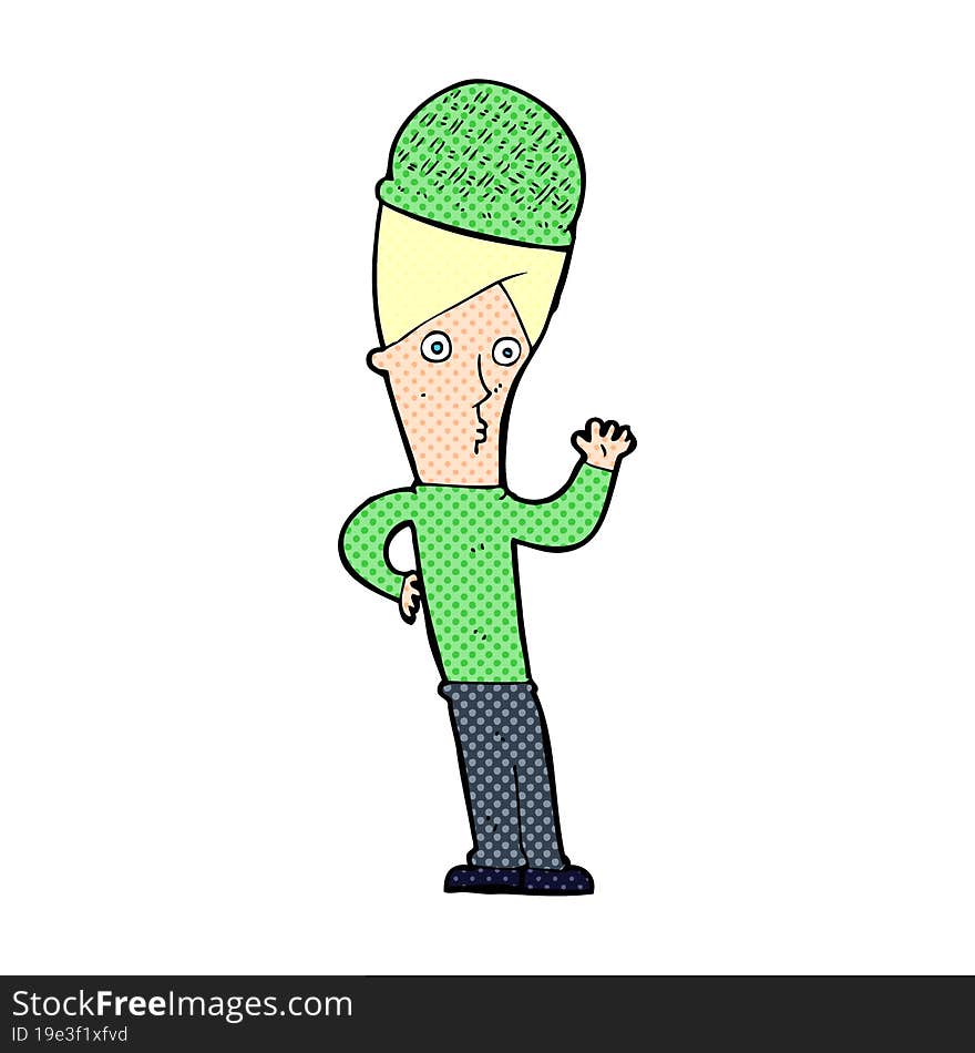 cartoon man wearing winter hat