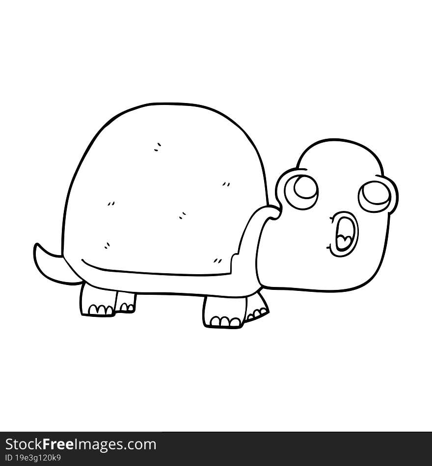 line drawing cartoon shocked turtle