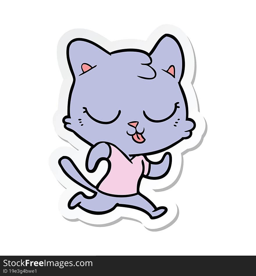 Sticker Of A Cartoon Cat