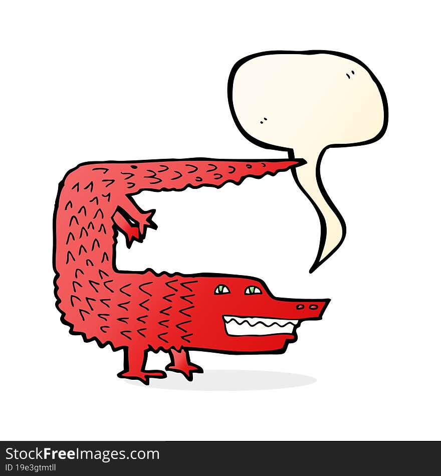 cartoon crocodile with speech bubble