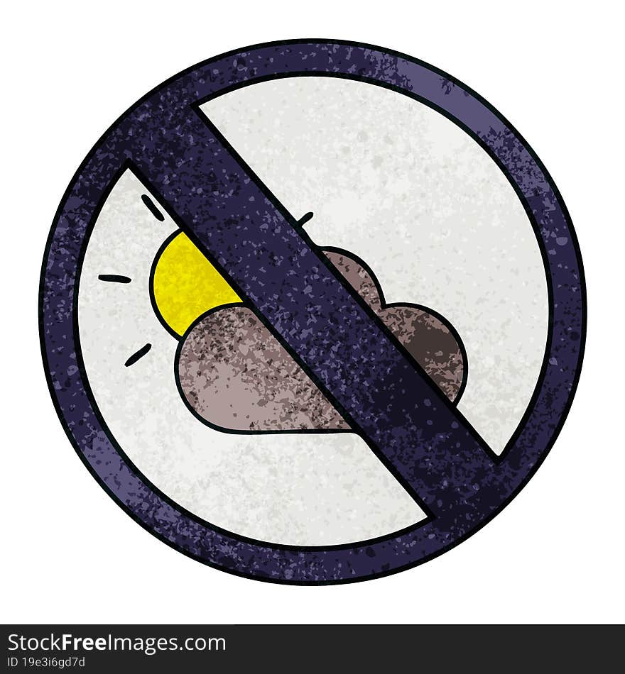 retro grunge texture cartoon weather warning sign