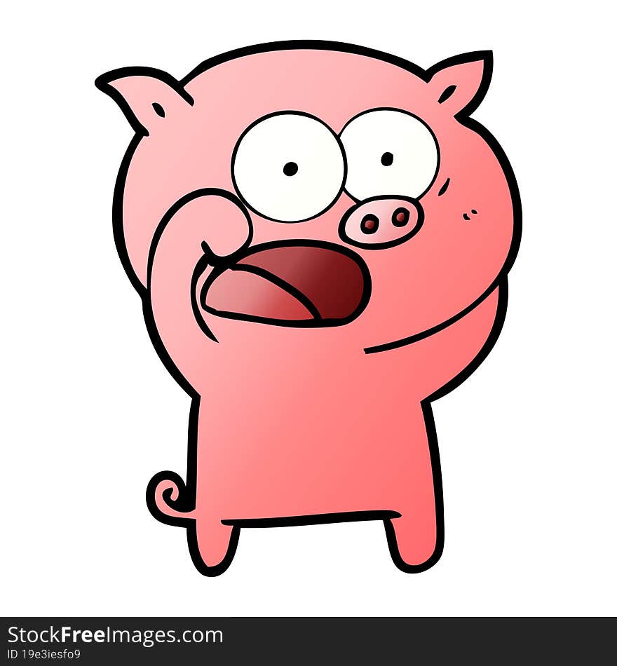 cartoon pig shouting. cartoon pig shouting