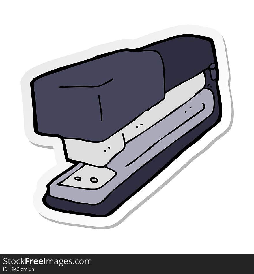 sticker of a cartoon office stapler