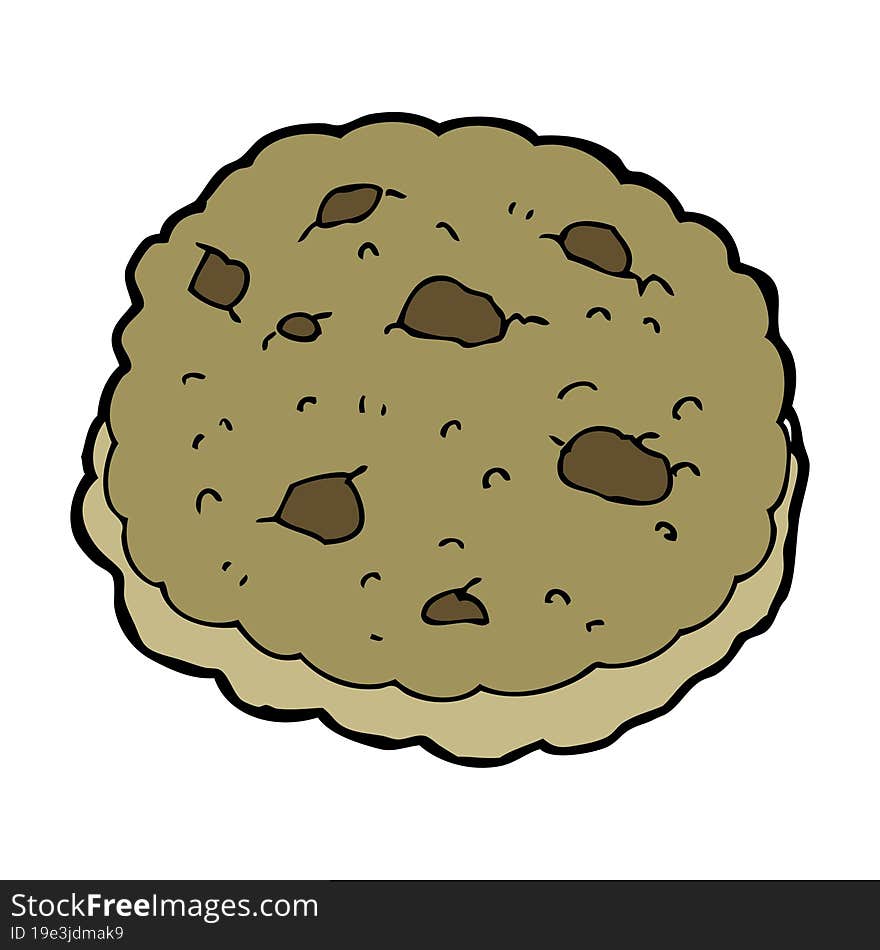 Chocolate Chip Cookie Cartoon