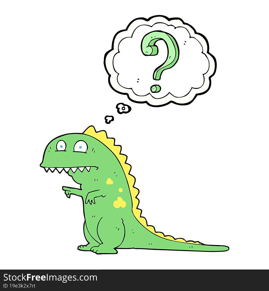 thought bubble cartoon confused dinosaur