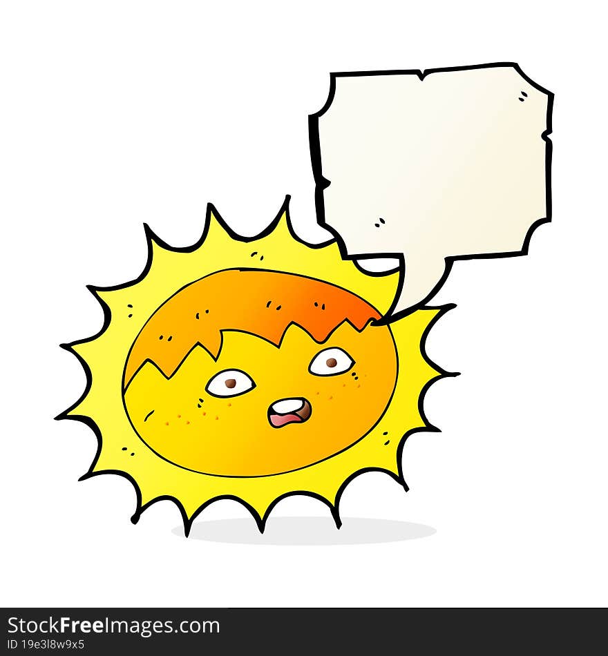 Cartoon Sun With Speech Bubble