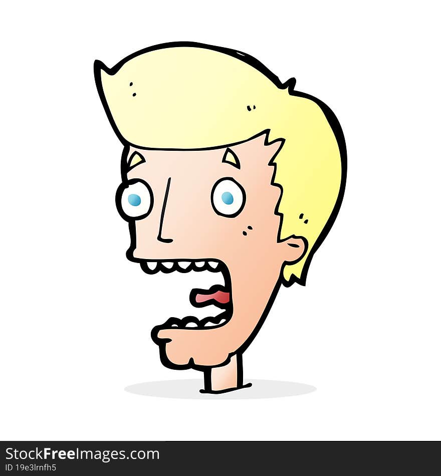 cartoon terrified man