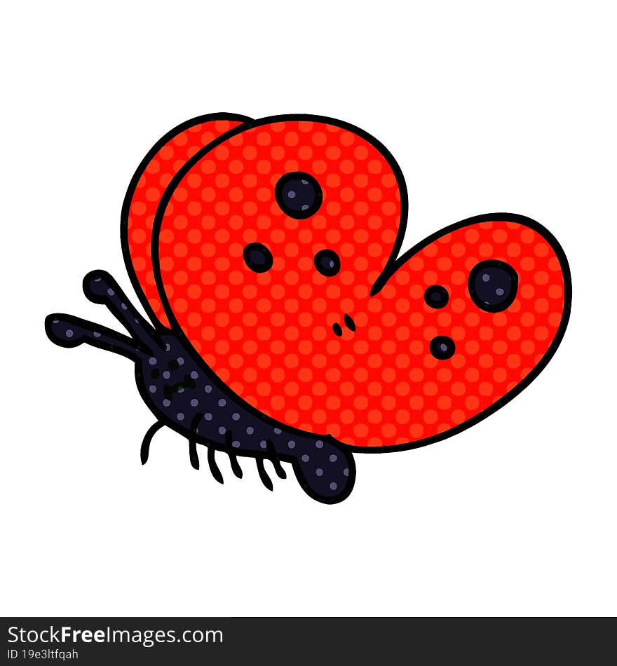 comic book style quirky cartoon butterfly. comic book style quirky cartoon butterfly