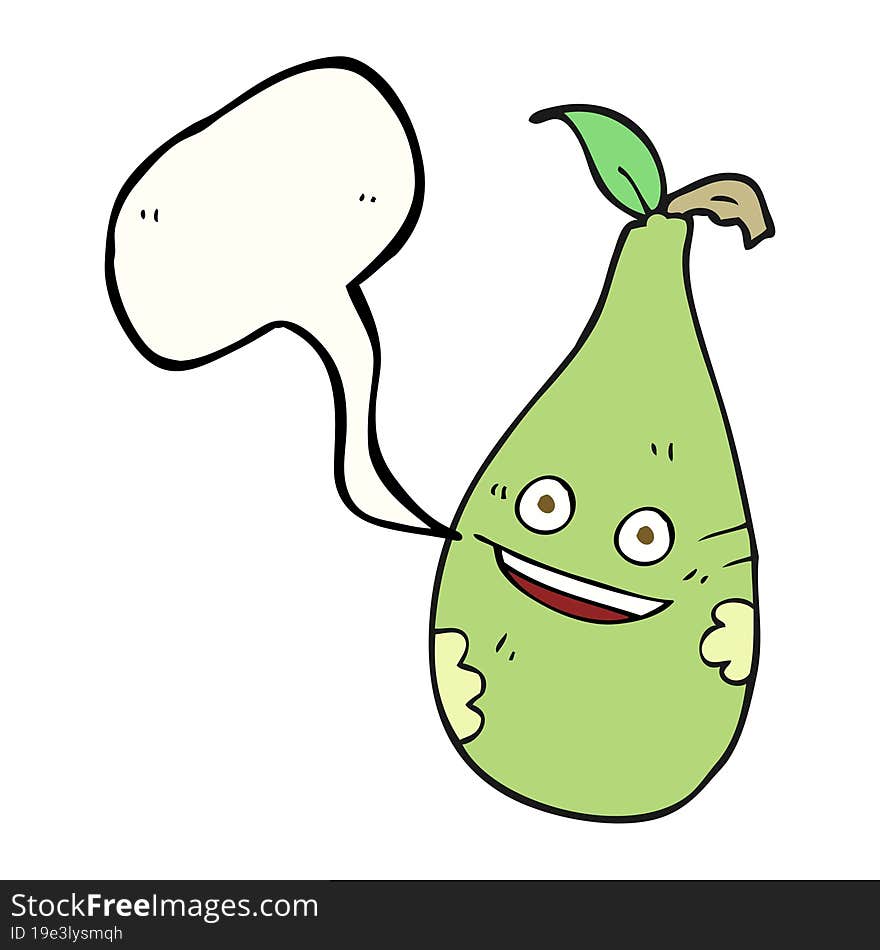 Speech Bubble Cartoon Pear