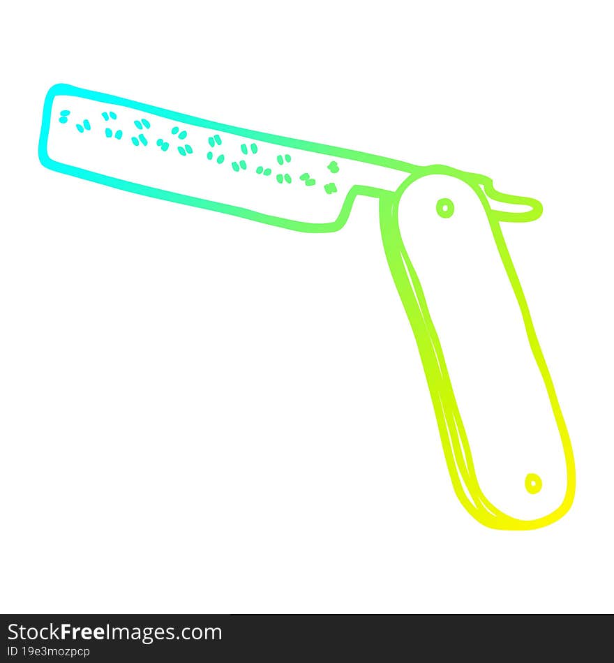 cold gradient line drawing cartoon cut throat razor