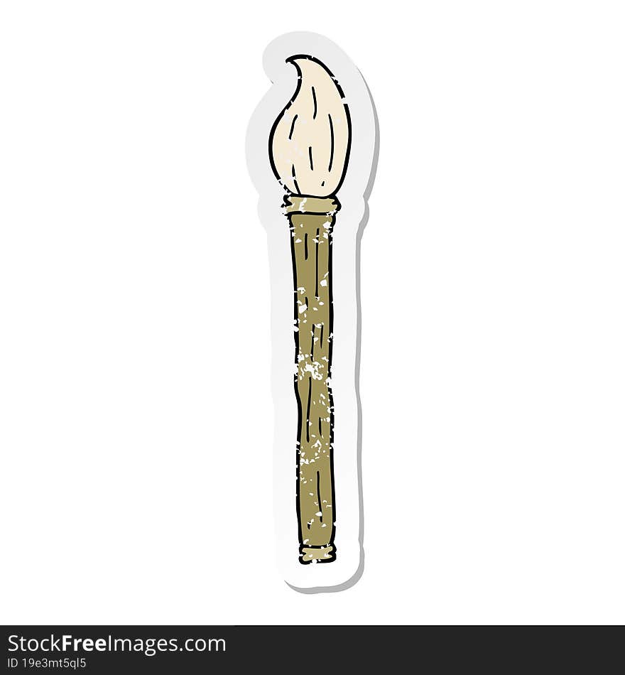 distressed sticker of a cartoon paint brush