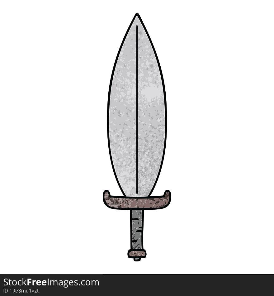 textured cartoon doodle of a magic leaf knife