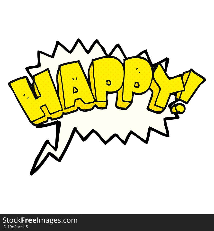 comic book speech bubble cartoon happy text symbol