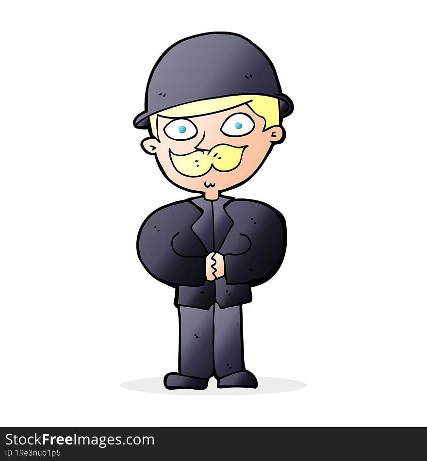 Cartoon Man In Bowler Hat