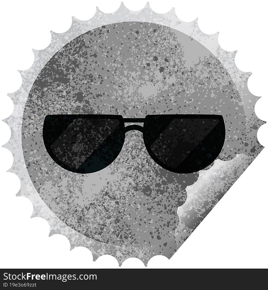 sunglasses round sticker stamp