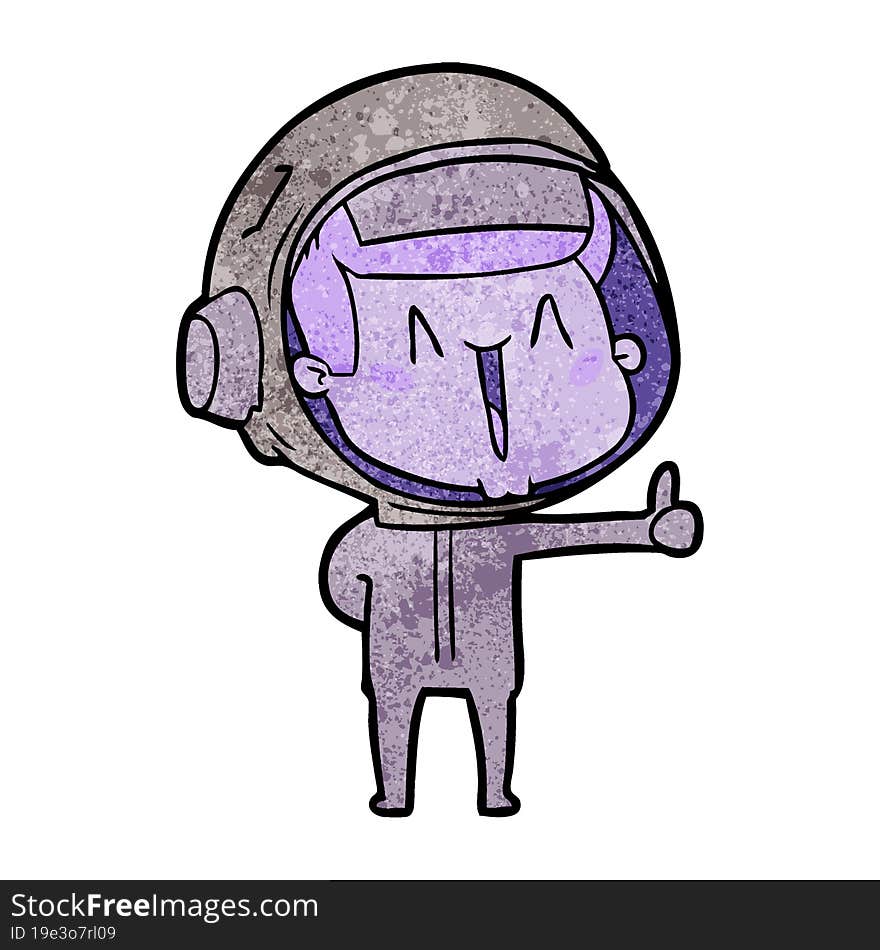 happy cartoon astronaut. happy cartoon astronaut