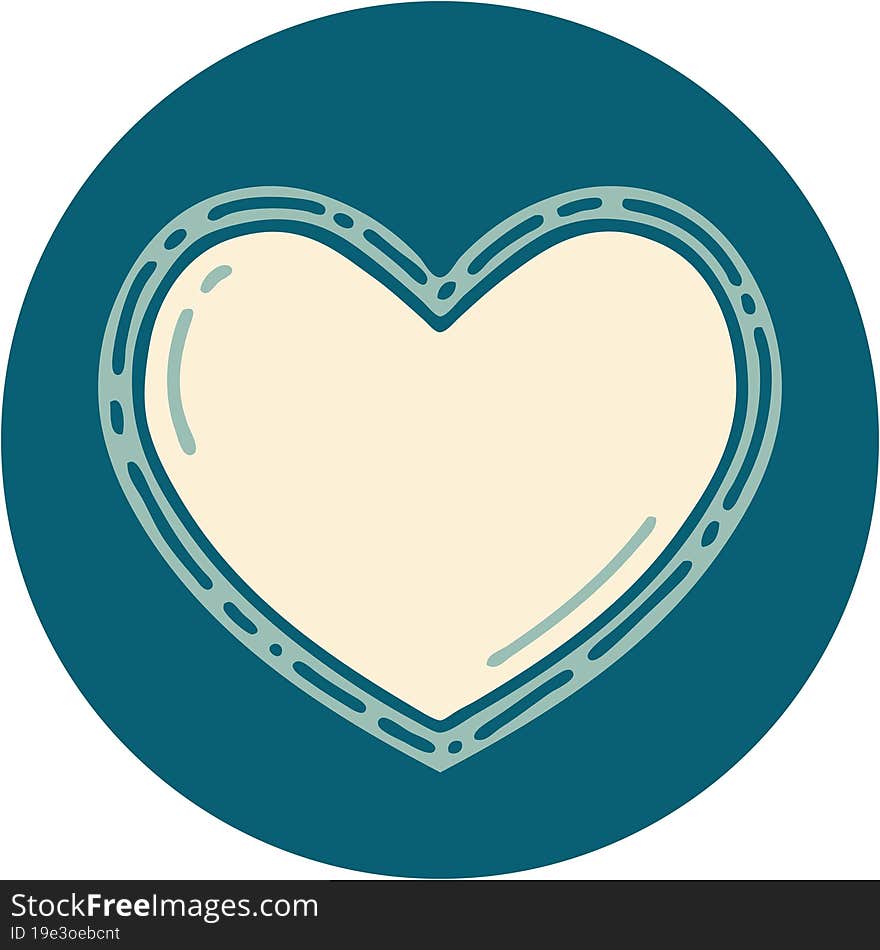 iconic tattoo style image of a heart. iconic tattoo style image of a heart