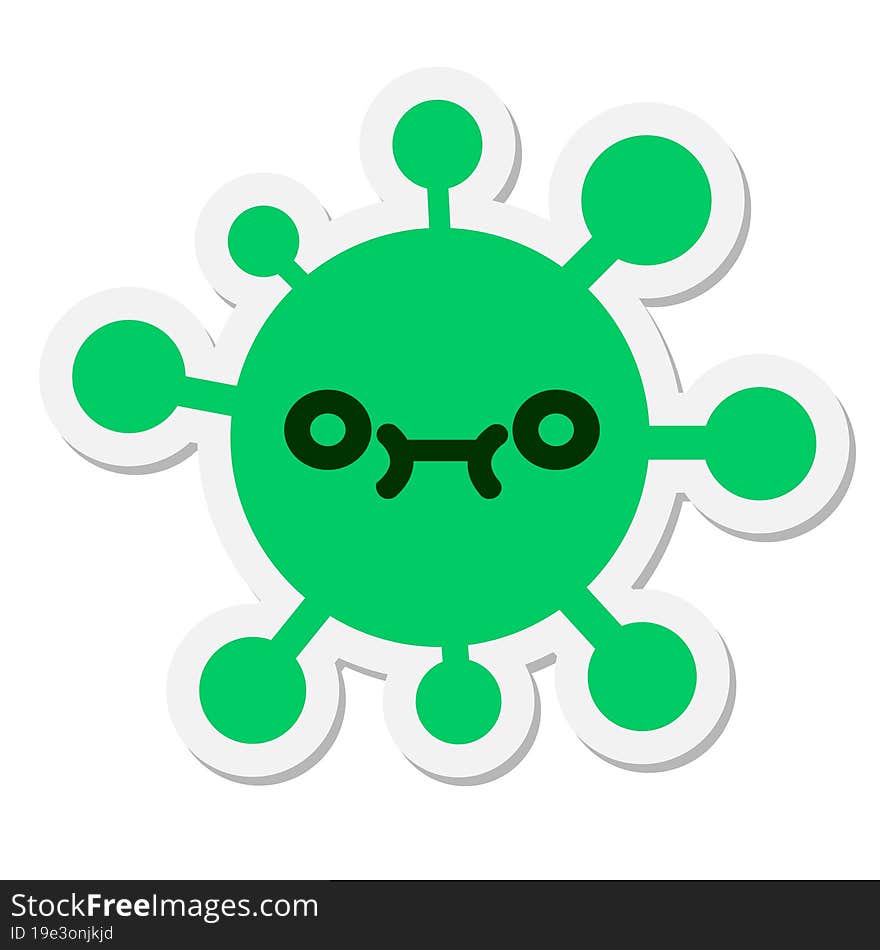 confused blank eyed virus sticker