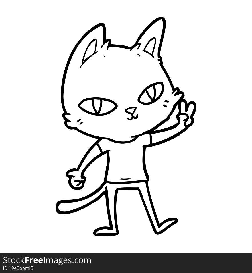 cartoon cat waving. cartoon cat waving