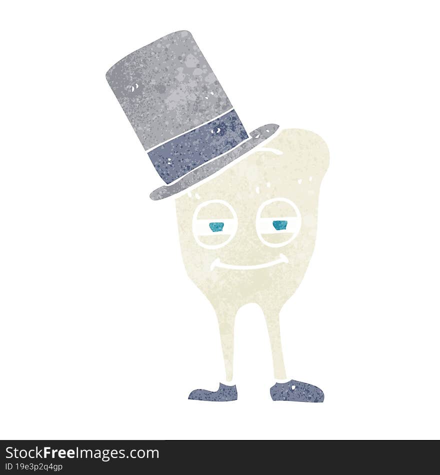 cartoon tooth wearing top hat