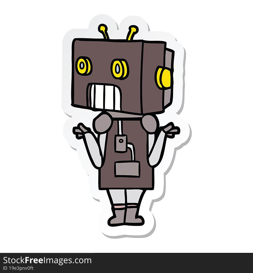 sticker of a cartoon robot