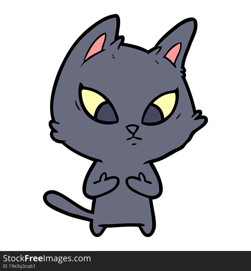 confused cartoon cat. confused cartoon cat