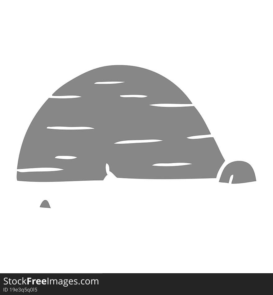 hand drawn cartoon doodle of grey stone boulder