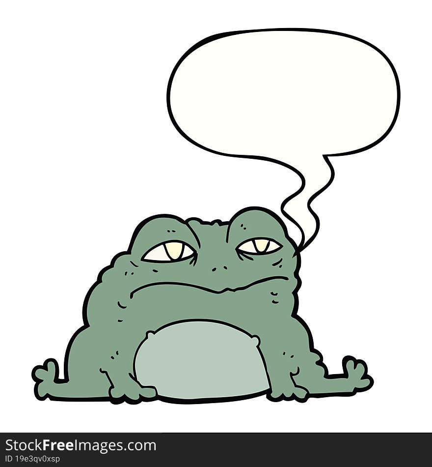 Cartoon Toad And Speech Bubble