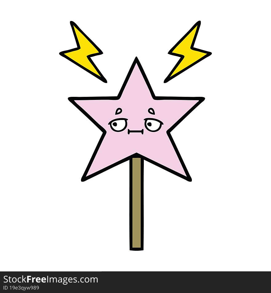 cute cartoon of a magic wand. cute cartoon of a magic wand