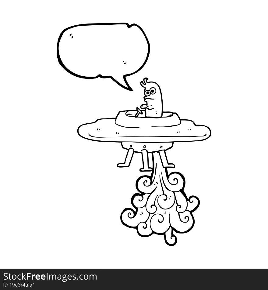 speech bubble cartoon flying saucer