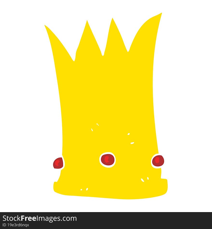 flat color illustration of a cartoon tall crown