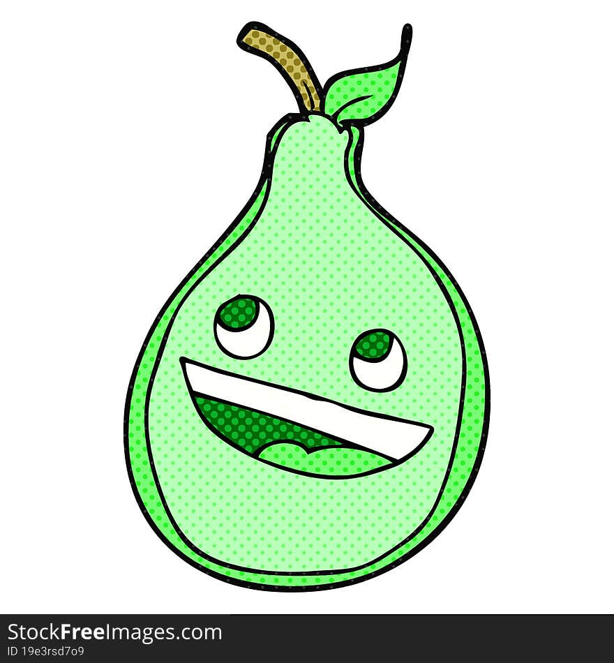 comic book style cartoon pear