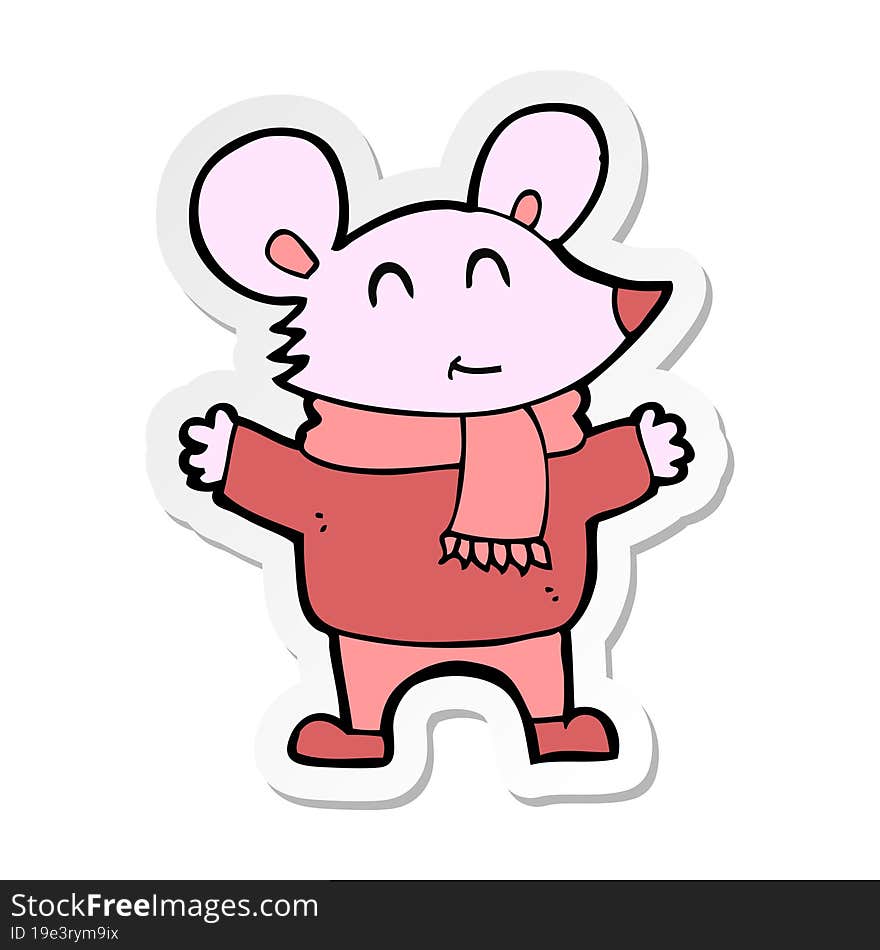 sticker of a cartoon mouse