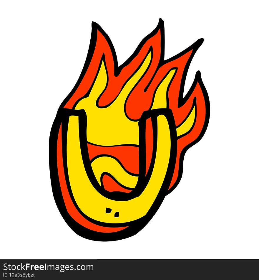 cartoon flaming letter