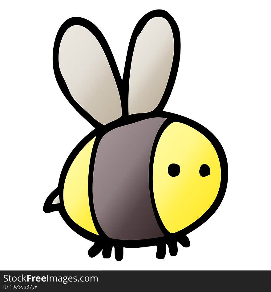 Vector Gradient Illustration Cartoon Bee