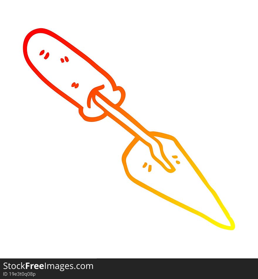 warm gradient line drawing cartoon trowel