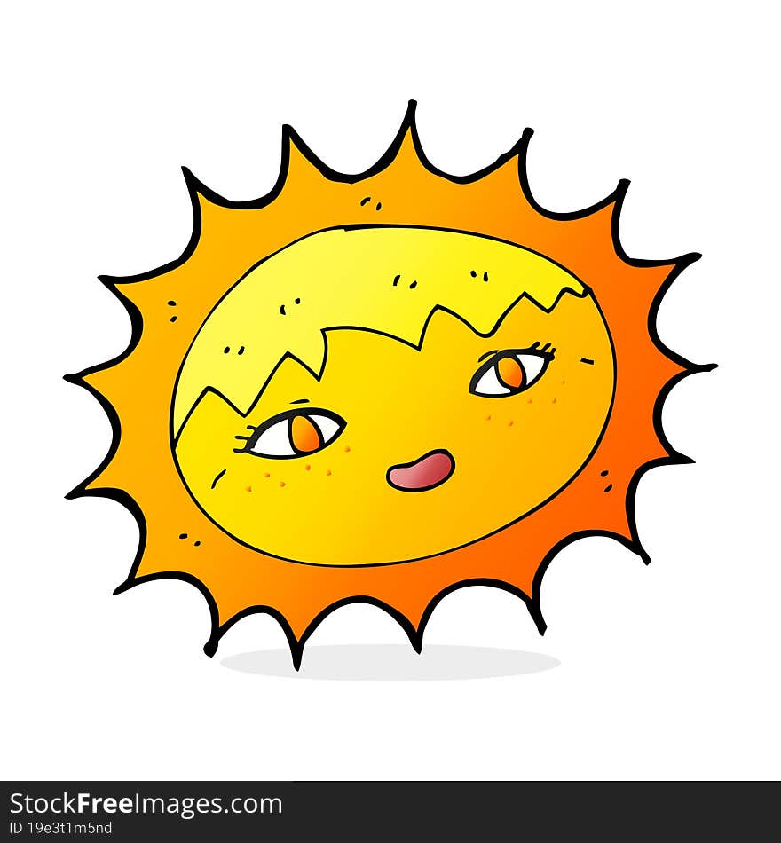 cartoon pretty sun