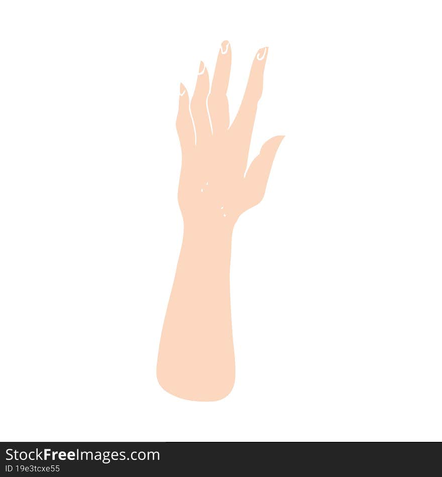 flat color illustration of hand. flat color illustration of hand