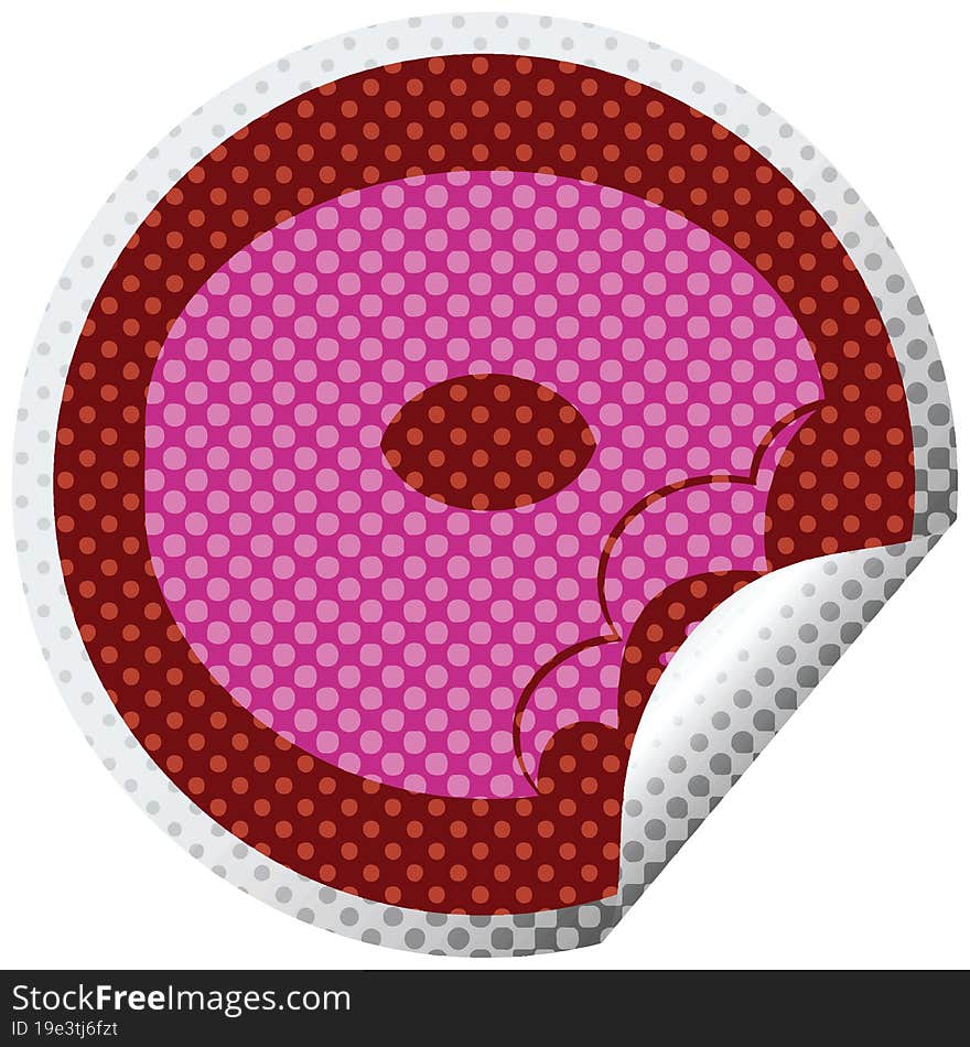 bitten donut circular peeling sticker