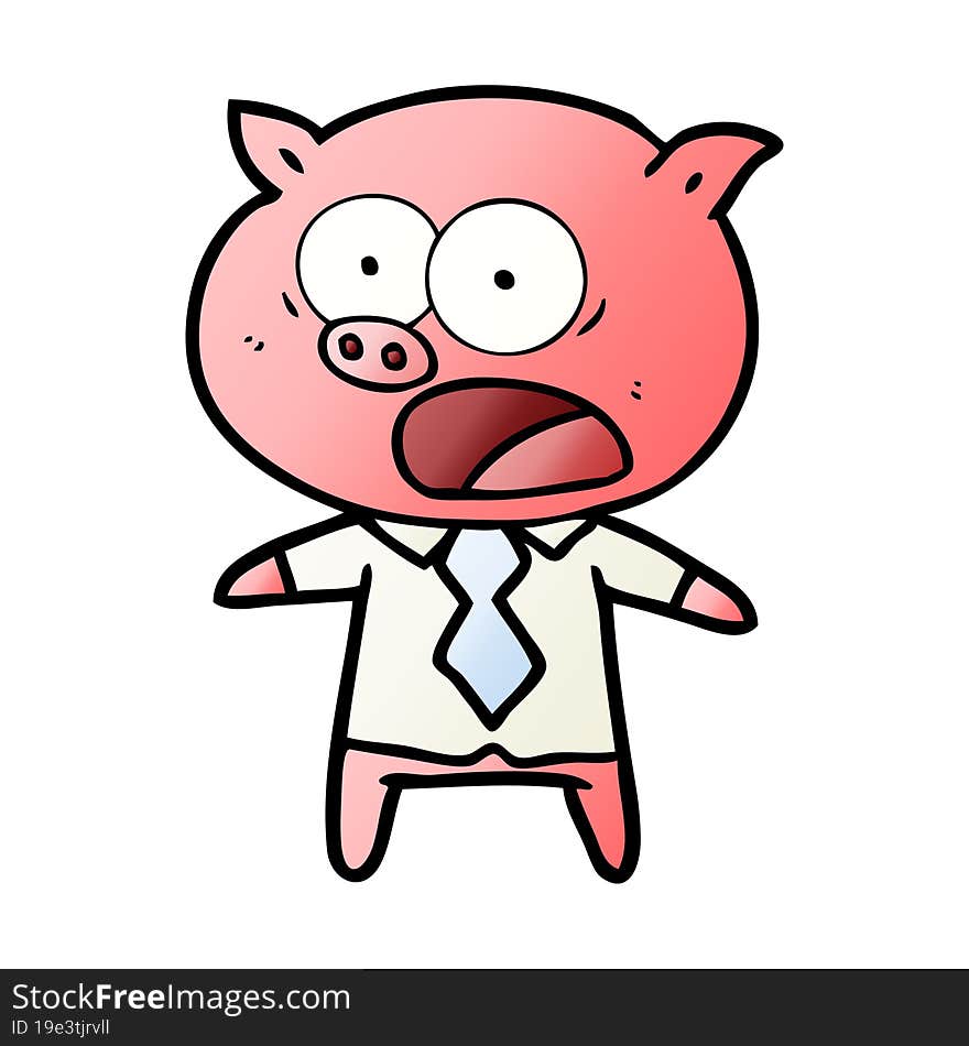 cartoon pig shouting. cartoon pig shouting