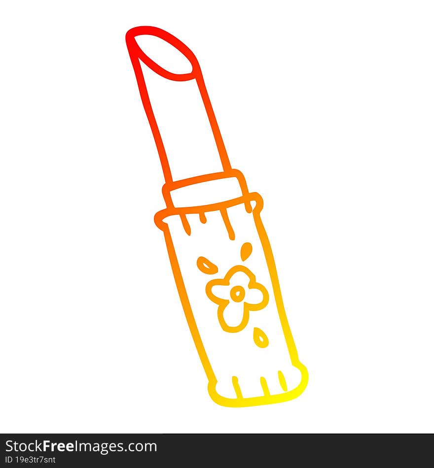 warm gradient line drawing of a cartoon lipstick