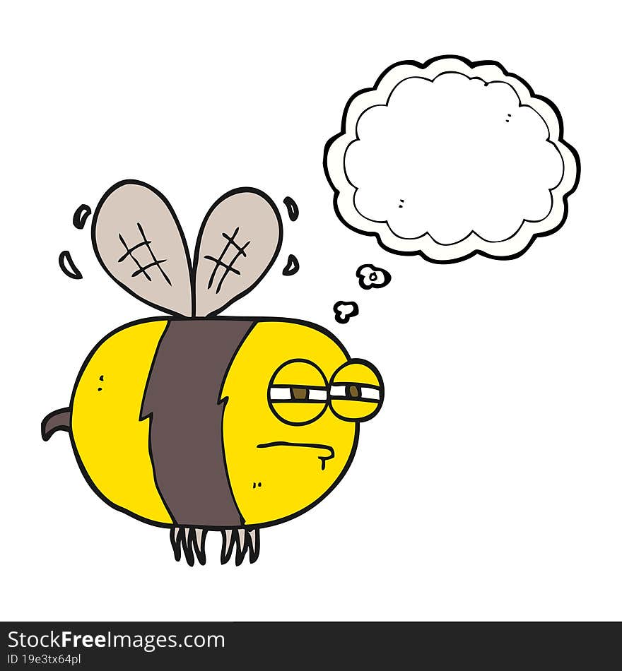 thought bubble cartoon unhappy bee