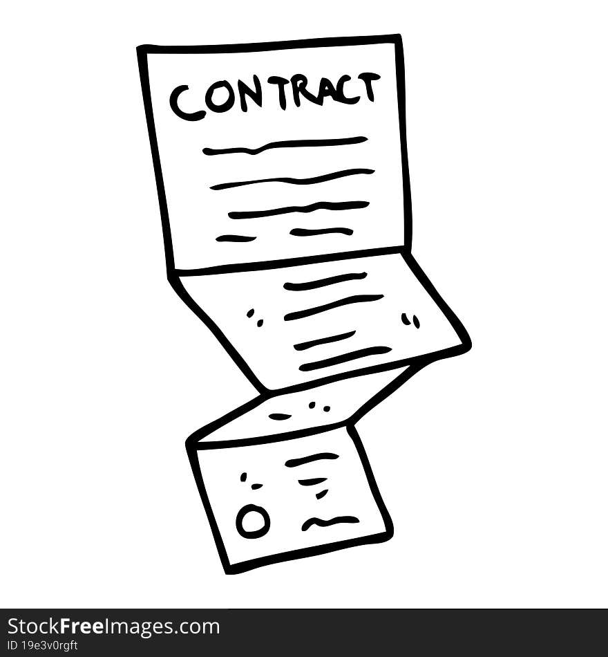 Line Drawing Cartoon Long Contract