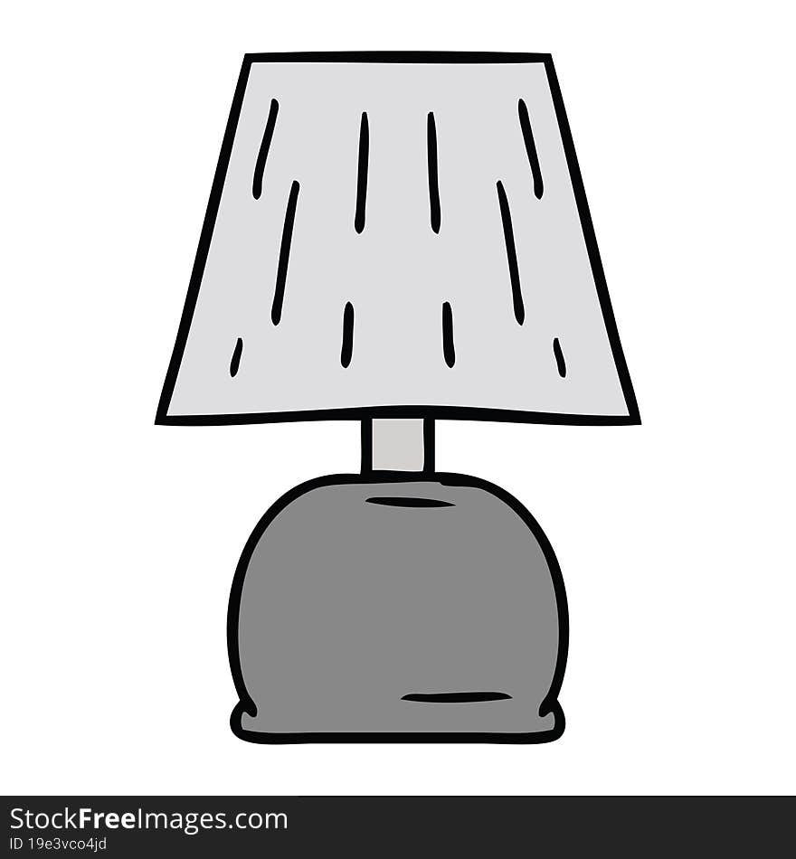 Cartoon Doodle Of A Bed Side Lamp