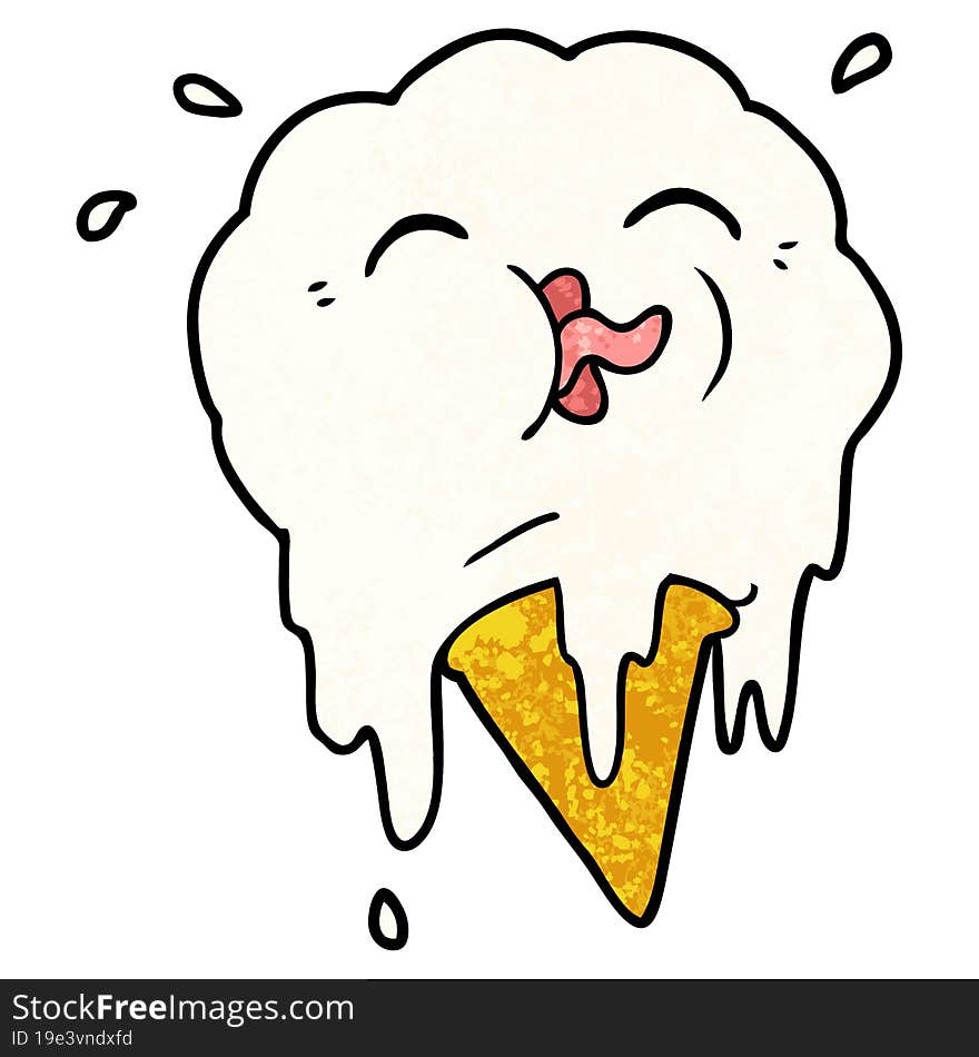 cartoon melting ice cream. cartoon melting ice cream